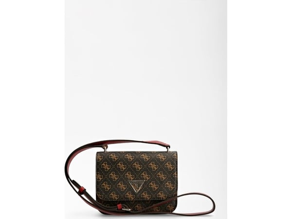 Guess Noelle lær crossbody-veske med 4G-logo, brun (hwql78 79780) 18,5 x 14,5 x 7 cm