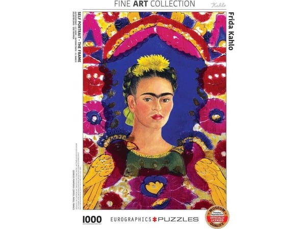 Eurographics Puzzle 1000 muotokuva Fridy Kahlo z ptakami