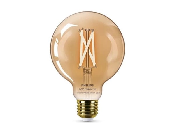 Philips Smart - LED-glödlampa med filament - form: G95 - E27 - 7 W (motsvarande 50 W) - klass F - varmt till kallt vitt ljus - 2000-5000 K - bärnsten