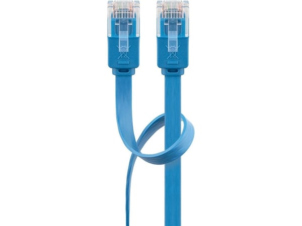 Goobay CAT 6Flat liitäntäkaapeli, U/UTP, sininen - kaapelin pituus 5 m
