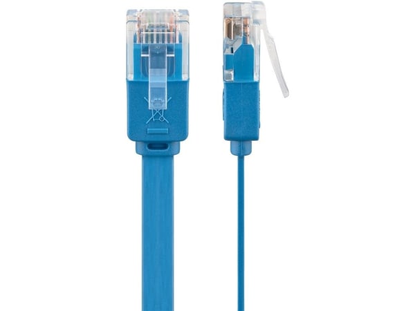 Goobay CAT 6Flat liitäntäkaapeli, U/UTP, sininen - kaapelin pituus 5 m