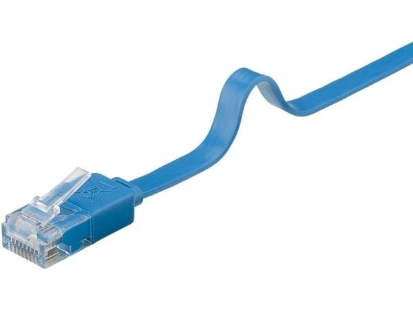 Goobay CAT 6Flat liitäntäkaapeli, U/UTP, sininen - kaapelin pituus 5 m