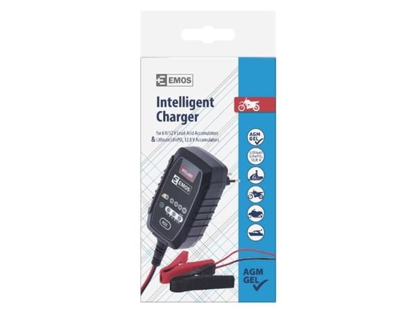 Emos N1015, 7.3 - 14.5 V, 0,8 A, 220 - 240 V, 50 Hz, 1,8 m, Overoppheting, Revers polaritet, Kortslutning