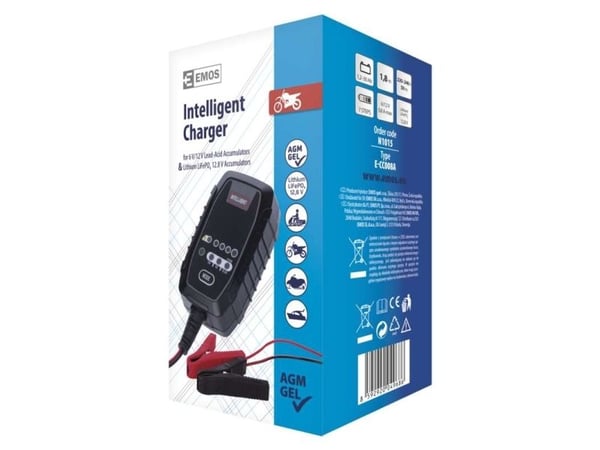 Emos N1015, 7.3 - 14.5 V, 0,8 A, 220 - 240 V, 50 Hz, 1,8 m, Overoppheting, Revers polaritet, Kortslutning
