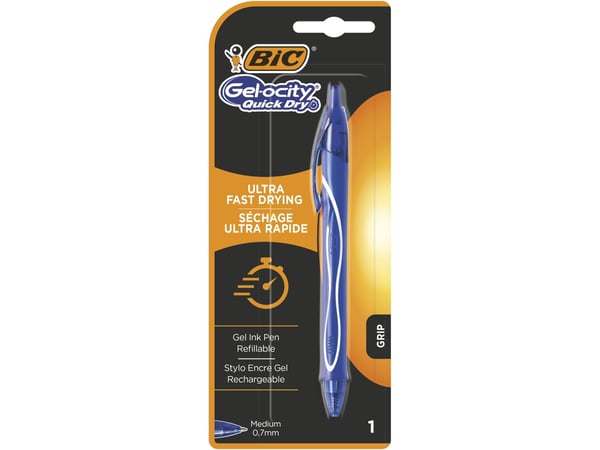 BIC 964765, Uttrekkbar gelépenn, Blå, Blå, Medium, Rund, 0,7 mm