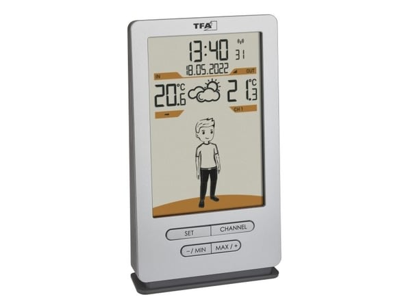 TFA-Dostmann Weather Jack, Sølv, Inne Termometer, Utendørs Barometer, Utendørs Barometer, Barometer, Termometer, Barometer, Termometer, Plast, 0 - ... TFA-Dostmann Weather Jack, Sølv, Inne Termometer, Utendørs Barometer, Utendørs Barometer, Barometer, Termometer, Barometer, Termometer, Plast, 0 - ...