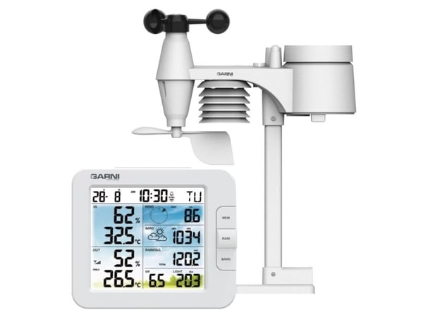 GARNI 925T, Hvit, Anemometer (vindhastighet), Inne Barometer, Inne hygrometer, Inne Termometer, Utendørs Barometer,..., Barometer, Hygrometer, Nedb...