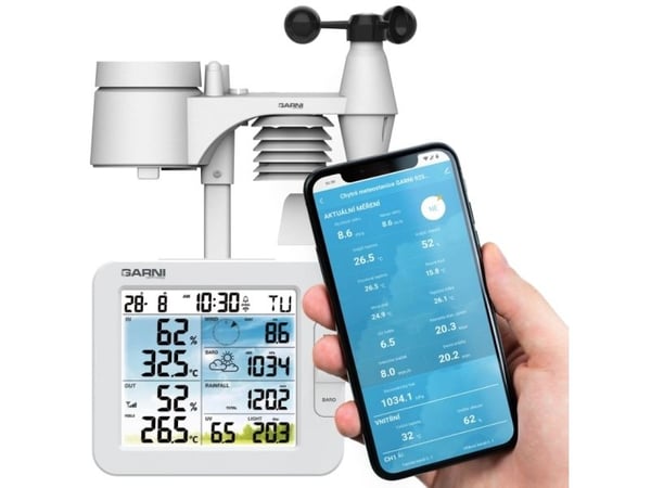 GARNI 925T, Hvit, Anemometer (vindhastighet), Inne Barometer, Inne hygrometer, Inne Termometer, Utendørs Barometer,..., Barometer, Hygrometer, Nedb...
