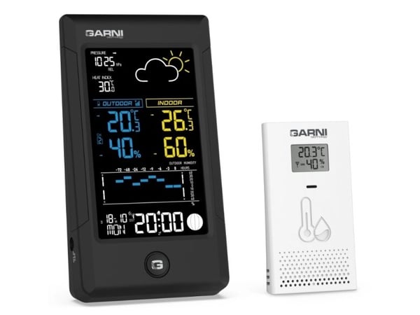 GARNI 615B Precise, Sort, Hvit, Inne Barometer, Inne hygrometer, Inne Termometer, Utendørs Barometer, Utendørs Fuktighetsmåler,..., Barometer, Hygr...