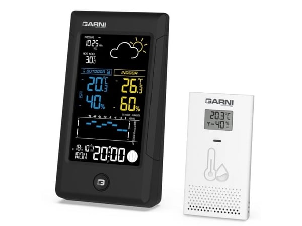 GARNI 615B Precise, Sort, Hvit, Inne Barometer, Inne hygrometer, Inne Termometer, Utendørs Barometer, Utendørs Fuktighetsmåler,..., Barometer, Hygr...
