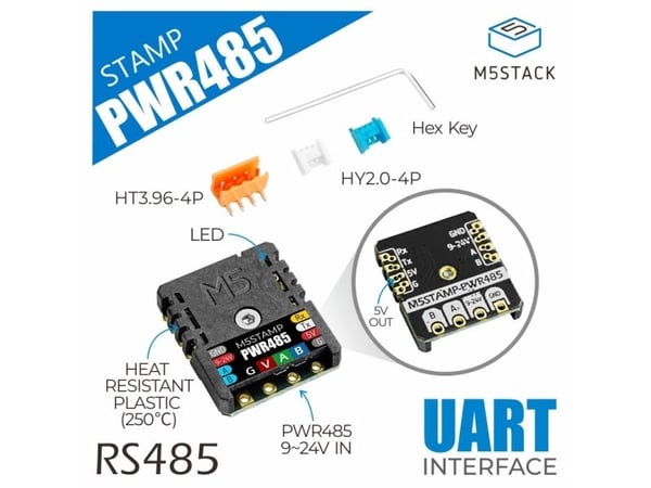 M5Stack S001, Utvidelseskort, M5, M5Stack, Sort, 3.3 V, 20 mm