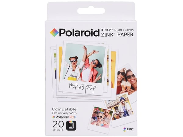 Polaroid Premium ZINK Paper - 88.9 x 107.95 mm 20 ark fotopapir - for Polaroid POP