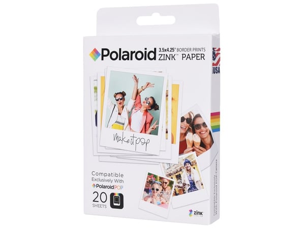 Polaroid Premium ZINK Paper - 88.9 x 107.95 mm 20 ark fotopapir - for Polaroid POP