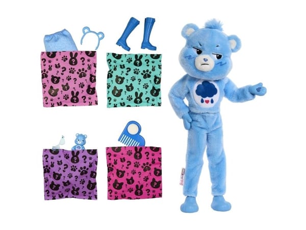Mattel Barbie Cutie Reveal Care Bears överraskningsset Grumpy Bear (JCN96)