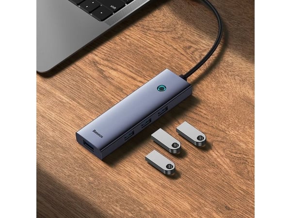 4in1 Hub Baseus UltraJoy USB-C USB 3.0:aan (harmaa tila)