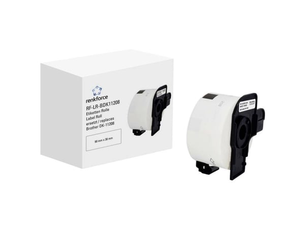 Renkforce RF-6027494, Hvit, Selvklebende skriveretikett, Kontinuerlig etikett, Rull, Papir, Direkte Termisk