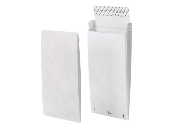 BONG DuPont Tyvek E4 - Konvolutt - utbyggbar - 305 x 406 mm - firkantet - åpen ende - selvklebende (Peel & Seal) - slitemotstandig - hvit - pakke a...