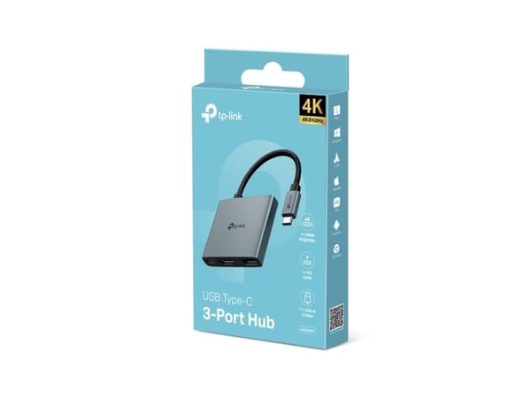 TP-Link UH3020C, USB Type-C, HDMI, USB 3.2 Gen 1 (3.1 Gen 1) Type-A, USB Type-C, 5000 Mbit/s, 60 Hz, 2160p, 4096 x 2160 piksler