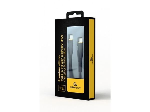 Cablexpert Premium - USB-kabel - USB-C (hann) til USB-C (hann) - USB 2.0 - 3 A - 1.5 m - formstøpt, Power Delivery-støtte, data & lading - svart