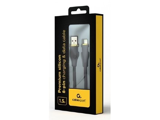 Cablexpert Premium - Lightning-kaapeli - USB han til Lightning han - 1,5 m - sort - data og opladning, formet