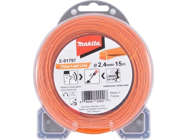 Makita - Mowing line - 2.4 mm - lengde: 15 m - for P/N: DUR191UZX3, DUR368AZ, UR006GM101