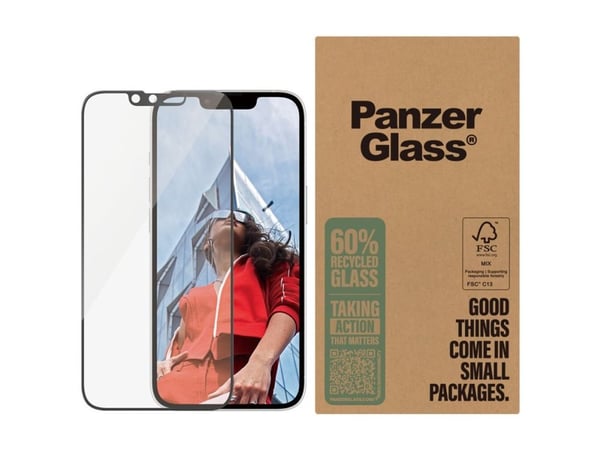 PanzerGlass - Skjermbeskyttelse for mobiltelefon - ultrabred passform - glass - rammefarge svart