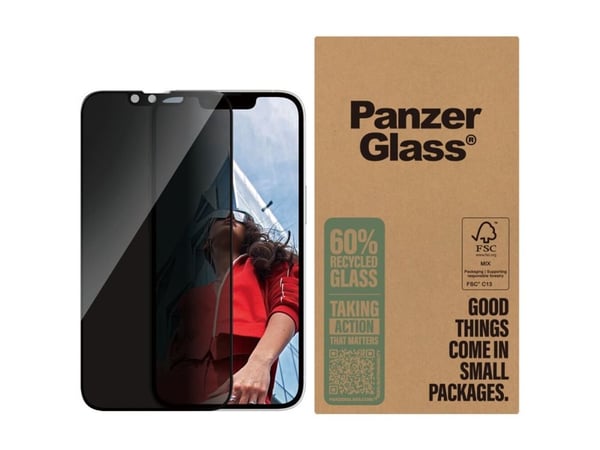 PanzerGlass - Matkapuhelimen näytön suojakalvo - erittäin leveä istuvuus - lasi - yksityisyyssuodattimella - Apple iPhone 13, 13 Pro, 14:lle