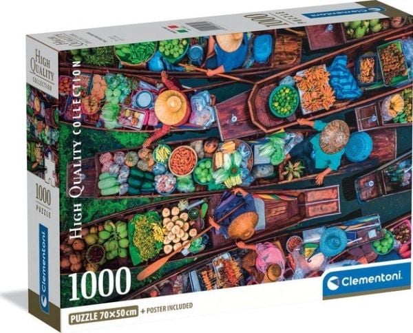 Clementoni Puzzle Compact Thai flytende marked 1000 stykker (39932)