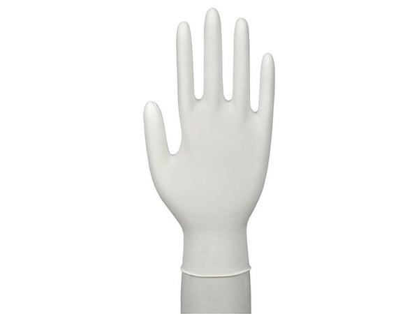 Undersøkelseshanske, ABENA Classic Protect, størrelse L, hvit, nitril, pudderfri - (150 stk.)