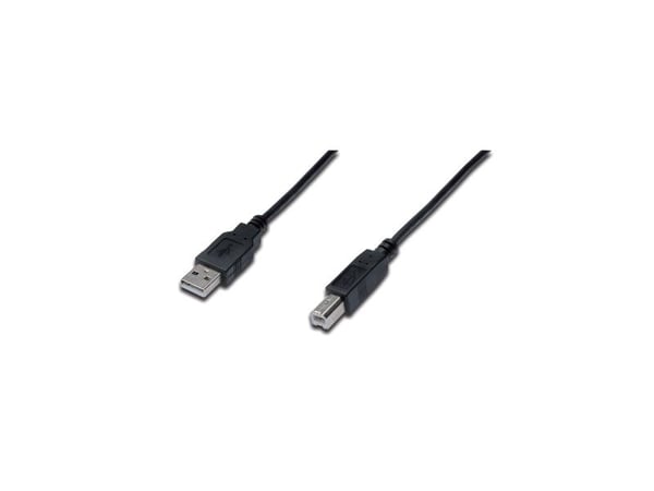 USB-kabel Digitus®, 2.0, USB-A til USB-B, 3 m, sort