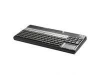 HP POS Keyboard with Magnetic Stripe Reader - Tastatur - USB - QWERTY - karbonitt - for Engage Flex Mini Retail System; Engage One; MX12; RP9 G1 Re...