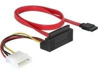 Delock SATA All-in-One cable - SATA-kabel - Serial ATA 150/300 - 4-pin intern strøm, SATA til SATA-kombo (hunn) - 50 cm - 90° kontakt