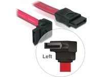 Delock - SATA-kabel - Serial ATA 150/300 - SATA (hunn) til SATA (hunn) - 30 cm - oppvinklet kontakt, rett kontakt - rød