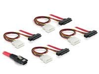 Delock - SAS intern kabel - 36-pins 4i Mini MultiLane til 4-pin intern strøm, 29-pins intern SAS (SFF-8482) - 1 m