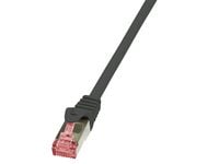 LogiLink PrimeLine - Koblingskabel - RJ-45 (hann) til RJ-45 (hann) - SFTP, PiMF - CAT 6 - halogenfri, uten hindringer - svart