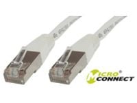 MicroConnect - Nettverkskabel - RJ-45 (hann) til RJ-45 (hann) - FTP - CAT 5e - med støvel - hvit