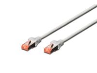 DIGITUS Professional - Patchkabel - RJ-45 (han) til RJ-45 (han) - 15 m - SFTP - CAT 6 - booted, halogenfri, knastfri - grå