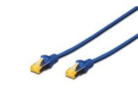 DIGITUS - Koblingskabel - RJ-45 (hann) til RJ-45 (hann) - SFTP - CAT 6a - med støvel, halogenfri, formstøpt, uten hindringer, flertrådet - blå, RAL...