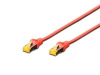 DIGITUS - Patchkabel - RJ-45 (han) til RJ-45 (han) - 10 m - SFTP - CAT 6a - booted, halogenfri, knastfri - rød