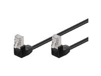 MicroConnect - Nätverkskabel - RJ-45 (hane) till RJ-45 (hane) - 3 m - UTP - CAT 5e - 90° anslutning - svart