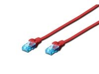 DIGITUS Ecoline - Liitäntäkaapeli - RJ-45 (han) til RJ-45 (han) - 1 m - UTP - CAT 5e - booted - rød