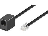 MicroConnect Modular Straight - Telefonkabel - RJ-12 (hann) til RJ-12 (hunn) - 3 m - svart