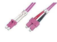 DIGITUS Professional - Koblingskabel - SC flermodus (hann) til LC multimodus (hann) - 2 m - fiberoptisk - dupleks - 50 / 125 mikroner - OM4 - halog...