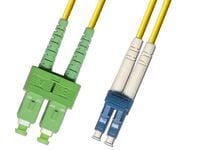 MicroConnect - Nettverkskabel - SC/APC-enkeltmodus (hann) til LC/UPC-enkeltmodus (hann) - 5 m - fiberoptisk - 9 / 125 micron - OS1 - gul