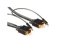 MicroConnect - VGA / lydforlengelseskabel - HD-15 (VGA), minijakk (hann) til HD-15 (VGA), minijakk - 5 m - tommelskruer