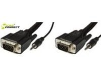 MicroConnect - VGA-kabel - HD-15 (VGA), minijakk (hann) til HD-15 (VGA), minijakk (hann) - 3 m - tommelskruer