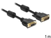 Delock - DVI-kabel - DVI-D (hunn) til DVI-D (hann) - 1 m - svart