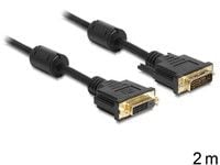 Delock - DVI-kabel - DVI-D (hunn) til DVI-D (hann) - 2 m - svart