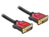 Delock - DVI-kabel - dobbeltlenke - DVI-D (hann) til DVI-D (hann) - 3 m