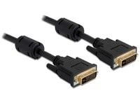 Delock - DVI-kabel - DVI-I (hann) til DVI-I (hann) - 3 m - tommelskruer - svart